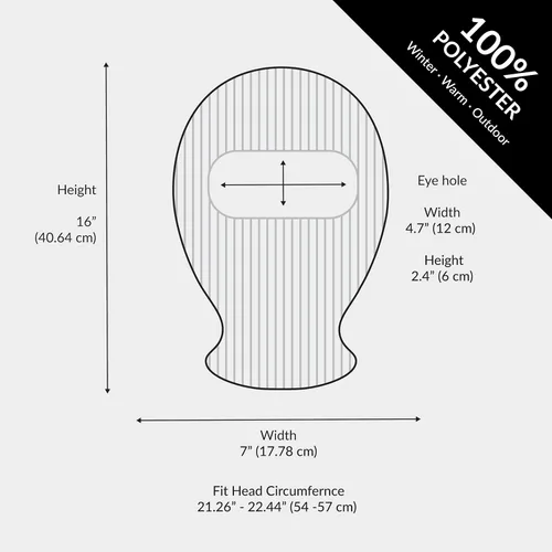 Vista 7 de The Hat Depot Máscara de esquí unisex gruesa y larga fabricada en Estados Unidos
