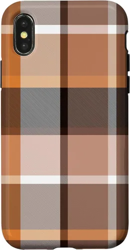 Vista 5 de iPhone 16 Buffalo Check Orange Brown Gingham Scottish Pattern Style Case