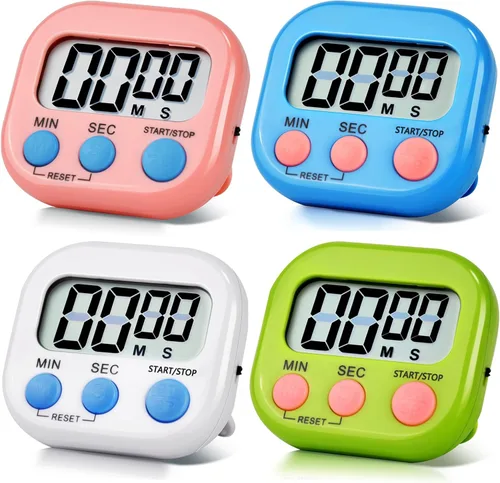 Vista 17 de Paquete de 24 temporizadores digitales de cocina, temporizador digital magnético con pantalla grande, temporizador de cocina con anillo fuerte
