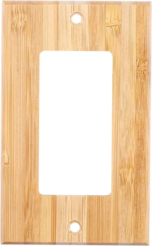 Vista 14 de 10 piezas de placa de interruptor de luz de salida de doble agujero de madera de 4.5 x 2.76 pulgadas, placa de pared de madera cruda, cubierta
