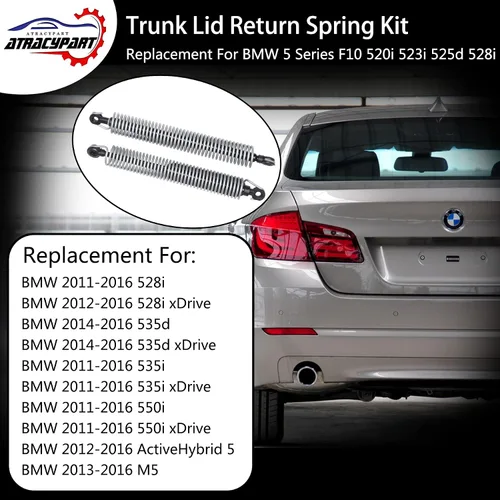 Vista 3 de Resorte de tensión de la tapa del maletero trasero, resorte de retorno del portón trasero Reemplazo para BMW 528i 535d 535i 550i M5 y serie 5