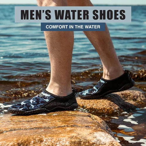 Vista 2 de NORTY Zapatos acuáticos para hombre, calcetines de natación acuáticos, para playa, barco y piscina, diseño descalzo, Skeletoe, esenciales