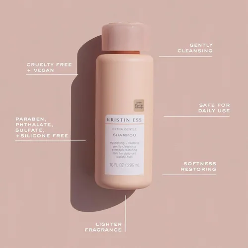 Vista 5 de Kristin Ess Champú extra suave para piel sensible + cuero cabelludo, champú hidratante + hidratante para cabello seco, vegano, seguro
