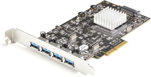 Vista 7 de StarTech Tarjeta PCIe USB de 4 puertos, 10 Gbps, perfil completo, TAA (PEXUSB312A2C2V)