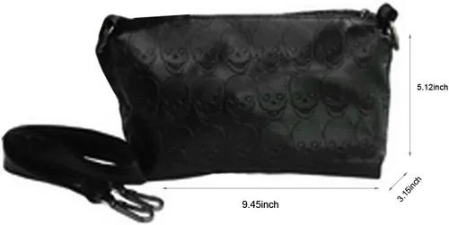 Vista 4 de Bolso de hombro Hobo de piel sintética con estampado de calavera para mujer con regalo