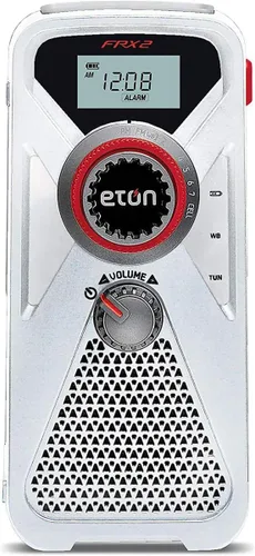 Vista 5 de Cargador Eton para teléfonos inteligentes, con alimentación múltiple, con radio y alerta climática, linterna, todo en uno, FR1 ARCFRX2WXW Blanco
