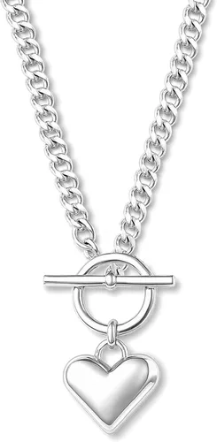 Vista 9 de Zeffy - Lindo collar de corazón chapado en plata/oro de 18 quilates, collar de cadena con dije de corazón pequeño para mujer, joyas delicadas