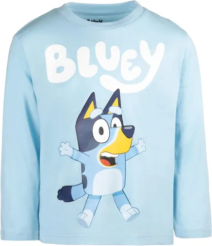 Vista 2 de Bluey Paquete de 3 camisetas gráficas de manga larga para niños
