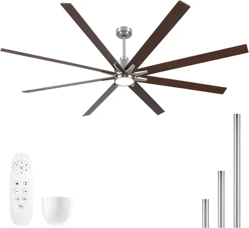 Vista 29 de Ventiladores de techo de 42 pulgadas con luces y control remoto, ventilador de techo negro con 5 aspas, motor DC reversible de 6 velocidades, LED