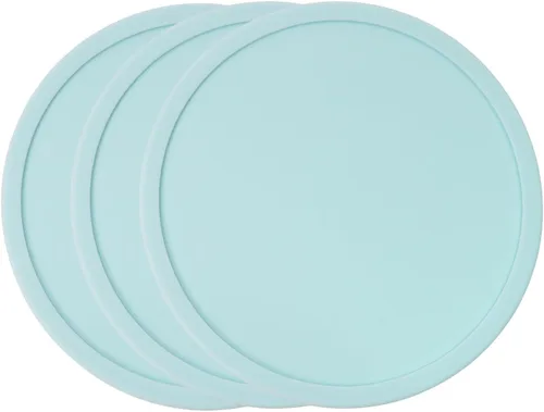 Vista 13 de ONLYKXY 3 posavasos de silicona de 3.93 pulgadas, posavasos redondos para bebidas, café, té (negro)