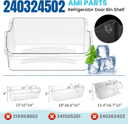 Vista 2 de AMI PARTS 240324502 Estante para puerta del refrigerador Compatible con Crosley, Frigi-daire, Kenmore Reemplazo 844402, AP2549806, PS429767