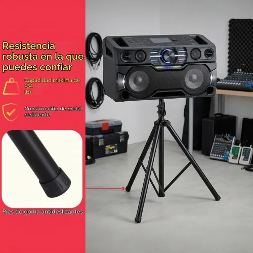 Vista 4 de Pyle Soporte universal para altavoz con montaje de trípode de alta resistencia y altura ajustable de 40" a 71", inserto compatible de 35mm