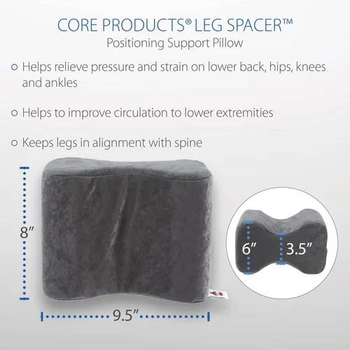 Vista 4 de Core Products Cojín ortopédico de soporte de rodilla de espuma espaciador de piernas, tamaño estándar, funda extraíble incluida