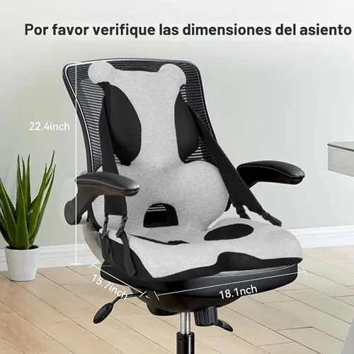 Vista 2 de Almohada de Apoyo Lumbar de Espuma Viscoelástica, Cojín para Asiento de Coche, Cojín para Silla de Oficina, Almohada de Asiento de Una Pieza, Mejora