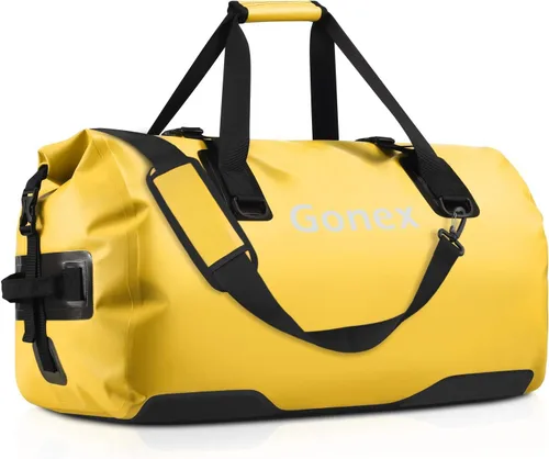 Vista 13 de Gonex Bolsa de lona impermeable extra grande de 40 L, 60 L, 80 L, bolsa de lona seca de viaje, bolsa resistente con correas y asas duraderas
