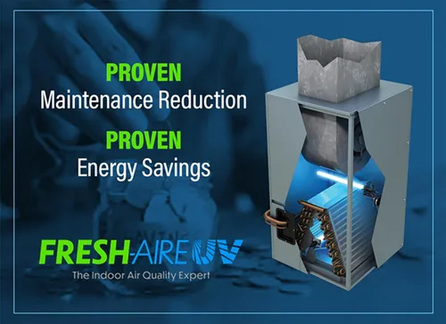 Vista 2 de Fresh-Aire UV Sistema de luz UV serie AHU, purificador de aire para todo el hogar, incluye lámpara de dos años y fuente de alimentación de grado