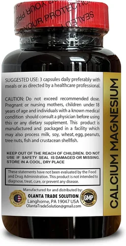 Vista 3 de Suplemento de calcio y magnesio - Vitaminas de apoyo inmunológico, calcio orgánico de fuerza ósea con magnesio, vitamina D3, citrato de calcio - 1