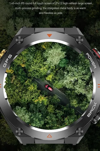 Vista 6 de Yihou ABC - Reloj inteligente de seguimiento GPS para hombre, senderismo, correr, resistente, militar, con marca/respuesta de llamada, brújula Negro