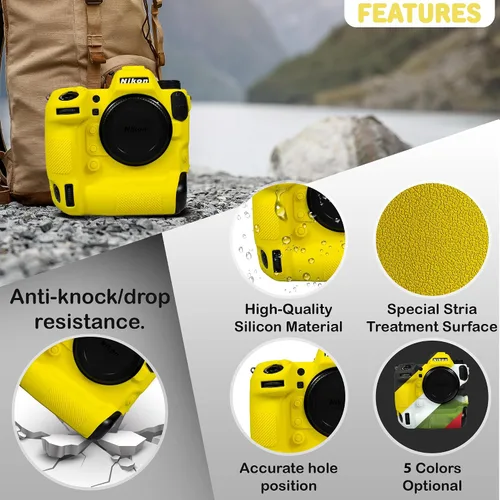 Vista 14 de Funda de cámara para Nikon Z9 - Funda protectora de silicona DSLR, jaula desmontable, a prueba de golpes, a prueba de polvo (negro)