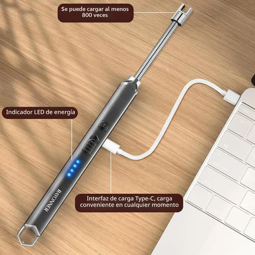 Vista 6 de RAYONNER Encendedor Eléctrico para Velas Encendedor USB Recargable Encendedor de Cuello Largo y Flexible Rellenos para Calcetines Navideños Regalos