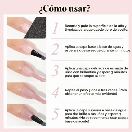 Vista 8 de Esmalte de uñas de secado rápido, esmalte de uñas regular Sheer Nude