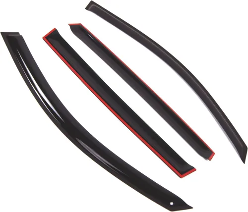 Vista 2 de Visor de ventana compatible con Volkswagen Tiguan 2009-2016, DGWV2-747, deflector de montaje exterior, protector de lluvia, humo oscuro, juego de 4