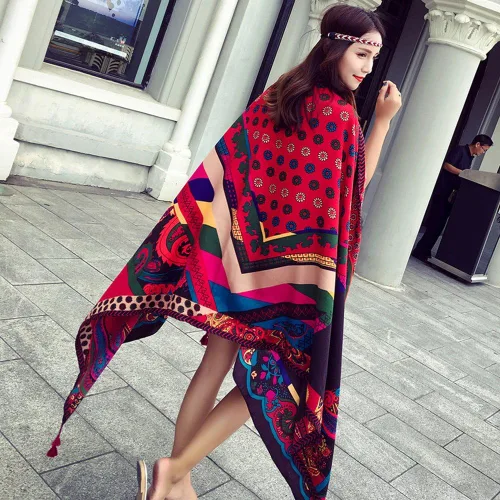 Vista 2 de SUNBABY - Toalla de playa para mujer, diseño boho