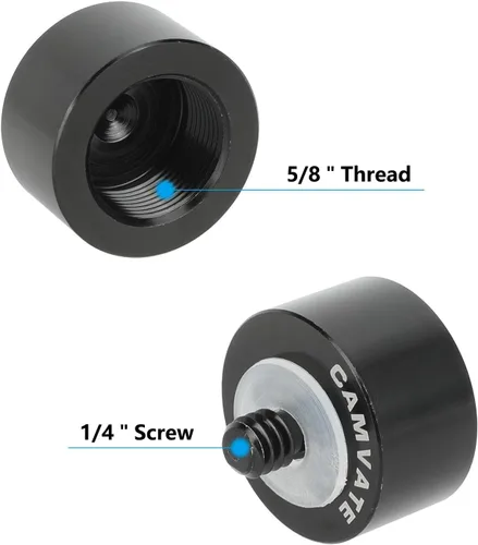 Vista 3 de CAMVATE Adaptador de soporte de micrófono 1/4" macho a 5/8" hembra para soporte de micrófono - 1313