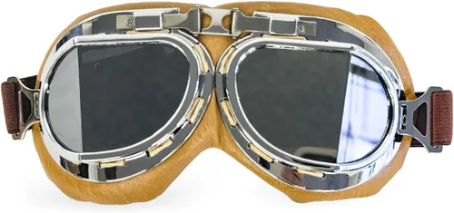 Vista 44 de CRG Sports Gafas de motocicleta estilo aviador, piloto, crucero, scooter, gafas de motocross para hombre, mujer, adulto