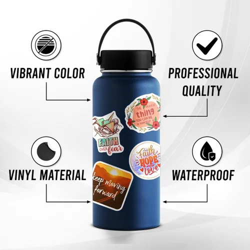 Vista 5 de Paquete de 50 calcomanías motivacionales para botellas de agua, impermeables, laptop, equipaje, casco, trabajo, adolescentes, adultos, niñas, niños