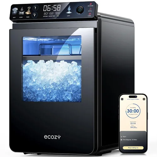 Vista 10 de ecozy Nugget - Máquina de hielo para encimera, primer panel inteligente a todo color de 44 libras/24 horas con control de aplicación, aislamiento