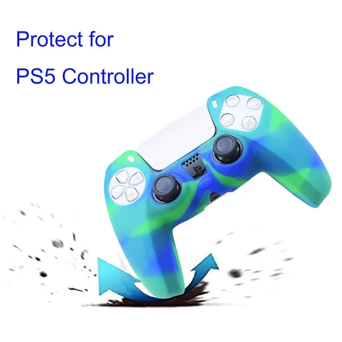 Vista 4 de PS5 Controller Grip,Hikfly Silicone Cover Skin for PS5 Grips Playstation 5 Controller Cover Protector Sleeve Kits Video Games with FPS Pro Thumb