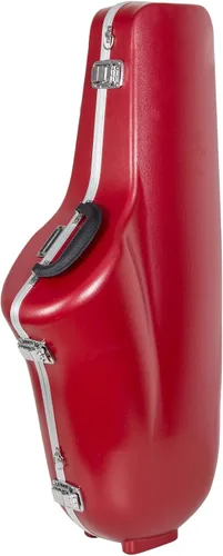 Vista 12 de Crossrock Funda para saxofón alto de ABS – Acabado champagne rectangular, interior de terciopelo burdeos, cerradura de seguridad y correa