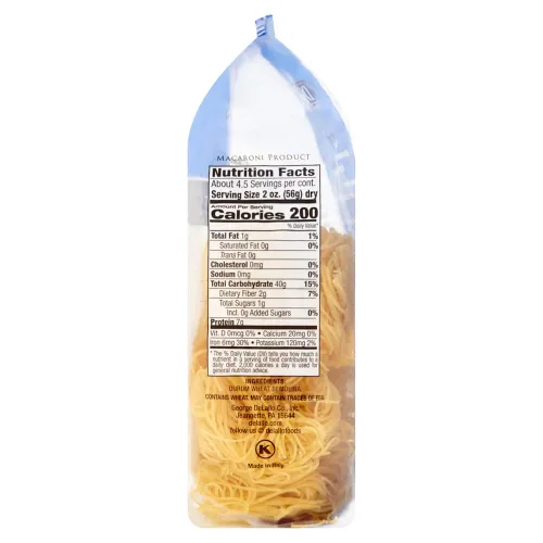 Vista 2 de DeLallo Capellini - Nidos de pasta de huevo, pasta de corte largo de pelo de ángel, bolsa de 8.8 onzas