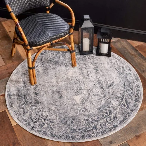 Vista 21 de Unique Loom Chateau Collection - Alfombra de área Wilson (2' 2" x 6' 9", alfombra de pasillo, azul oscuro/gris)