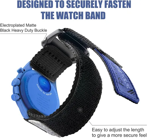 Vista 4 de Ritche 20mm Quick Release Nylon Moonswatch Band for Men Omega x Swatch Strap compatible with Omega Speedmaster Seamaster Railmaster Mission to the