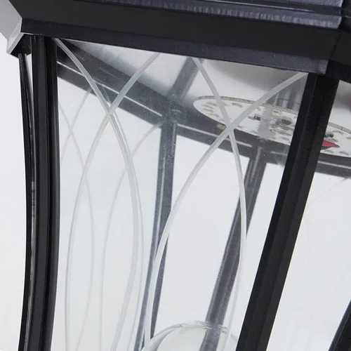 Vista 7 de Luces de poste al aire libre, luz solar nórdico IP55 para exteriores, impermeable, luz de jardín para el hogar, valla de puerta, luz de jardín Latón