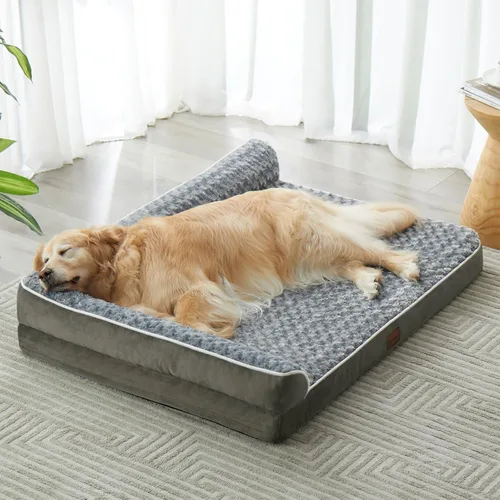 Vista 13 de BFPETHOME - Camas ortopédicas para perros grandes - Sofá para perros impermeable con funda extraíble y lavable, cama grande para mascotas con forro