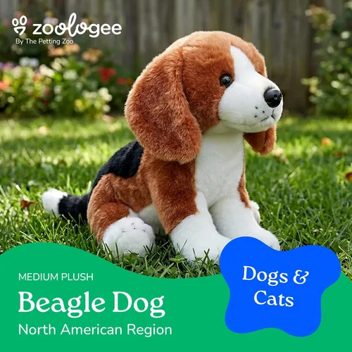 Vista 2 de The Petting Zoo Beagle - Peluche de perro de peluche, regalos para niños, juguete de peluche de perro de 12 pulgadas