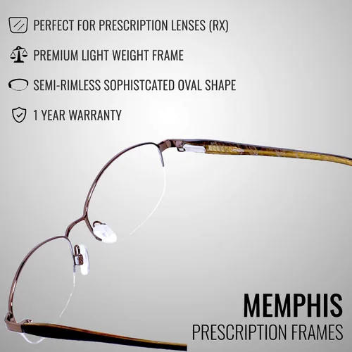 Vista 3 de UMIZATO Marco de gafas de prescripción para mujeres acero inoxidable acetato óptico Rx MEMPHIS