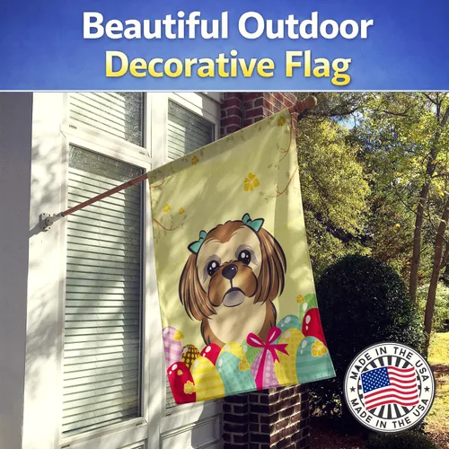 Vista 760 de Caroline's Treasures BB1923GF Bandera decorativa para jardín con diseño de Border Collie, para caza de huevos de Pascua, para jardín, jardín, patio