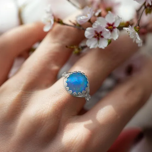 Vista 36 de 925 Sterling Silver Gemstone Rings for Women - Anniversary Rings for Women - Sterling Silver Rings for Women - Dainty Sterling Silver Rings