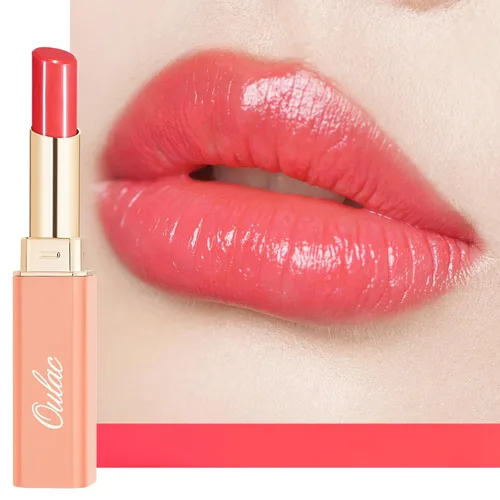 Vista 37 de Oulac Lápiz Labial Rosa Hidratante con Brillo - Lápiz Labial Hidratante Bálsamo Labial Tintado Brillante, Acabado Brillante Transparente Jugoso