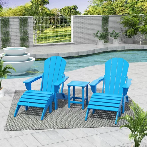 Vista 44 de WestinTrends Malibu - Silla de salón para exteriores, juego de 2 sillas Adirondack con otomana, sillas plegables de madera de polietileno para todo