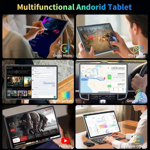 Vista 9 de Relndoo 2026 Tablet Android 15 de 11 pulgadas con teclado, 24GB+256GB+2TB Expandir Tablets PC with Gemini AI, Octa-Core, 8000mAh, 5G WiFi
