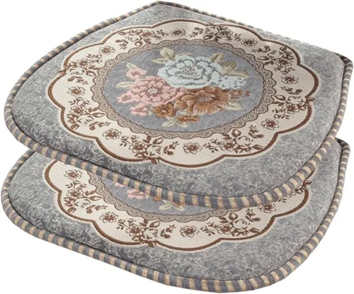 Vista 27 de EORNOW Juego de cojines para silla de comedor con lazos, juego de 1/2/4, almohadillas antideslizantes para silla de comedor con funda extraíble