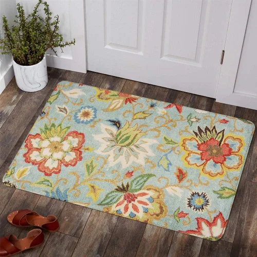 Vista 13 de Lahome - Tapete floral con estampado de cachemira, lavable, antideslizante, pequeño, anti-manchas, suave, para baño, entrada, dormitorio, Negro