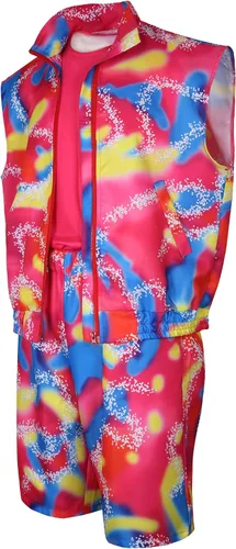 Vista 3 de Angelaicos Mens 80s Sports Skating Outfit Swimsuit with Sun Visor