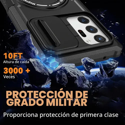 Vista 4 de Funda magnética para Samsung Galaxy Note 20 Ultra con soporte de anillo [con protector de pantalla] [Compatible con carga inalámbrica MagSafe] Funda