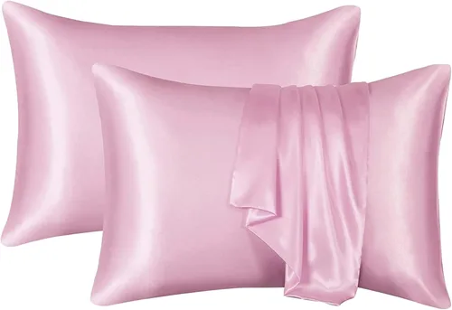 Vista 9 de Ciana Funda de almohada de satén para cabello y piel Queen - Juego de 2 fundas de almohada de seda satinada lujosas y sedosas con cierre de sobre